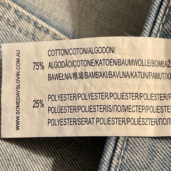 Some Days Lovin Denim Short Skirt Sz 24 Side Zip Light-Wash S924-210 - Picture 9 of 9